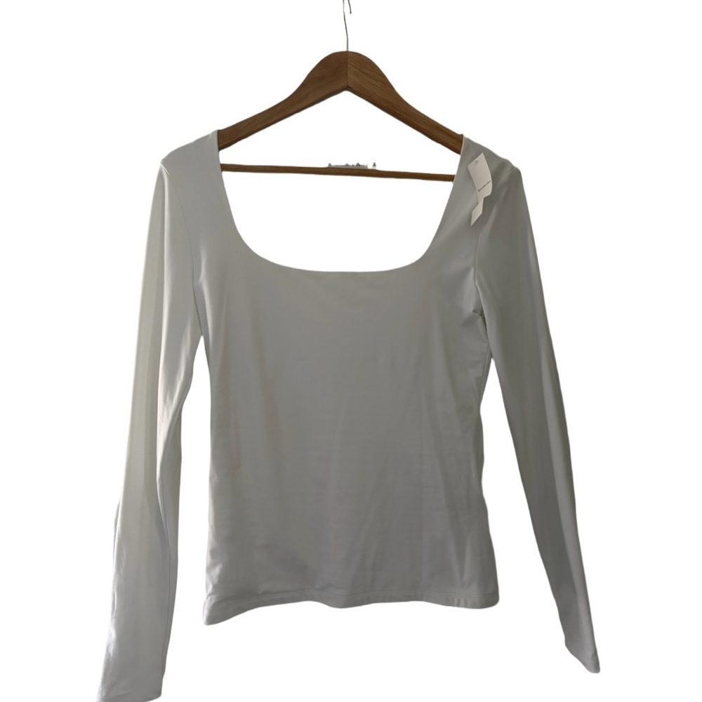 Abercrombie & Fitch White Long Sleeve Square Neck Women's Top NWT